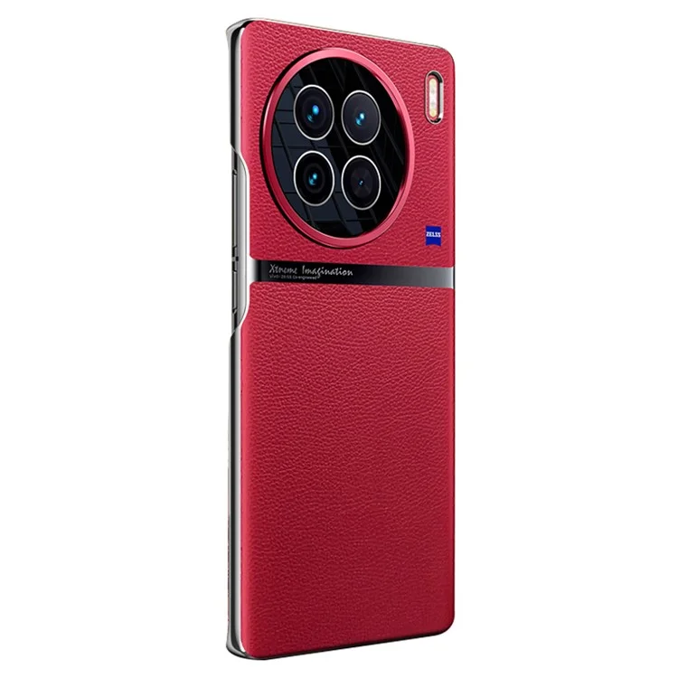 Stoßdämpfer Hülle Für Vivo X90 5g Anti-fall-telefon Hülle PC PU Leder Telefonschale - Rot