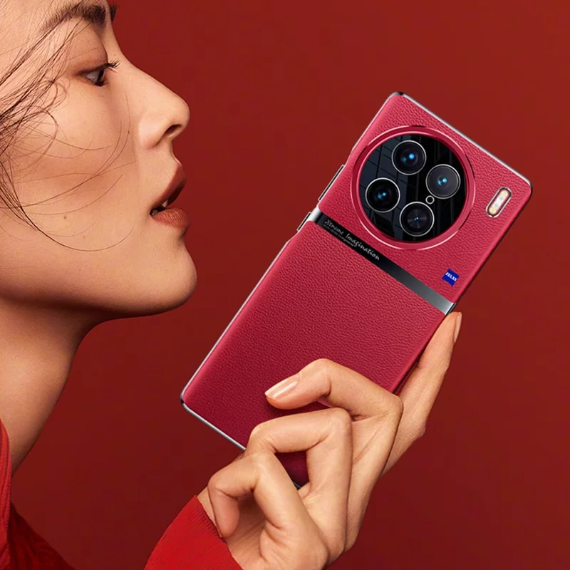 Shockproof Case for vivo X90 5G Anti-Fall Phone Case PC PU Leather Phone Shell - Blue