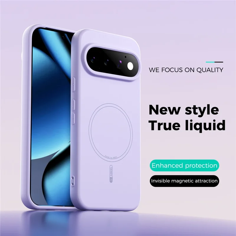 ABEEL Magnetic Case For Google Pixel 11 Skin Touch Liquid Silicone Phone Back Cover - Purple