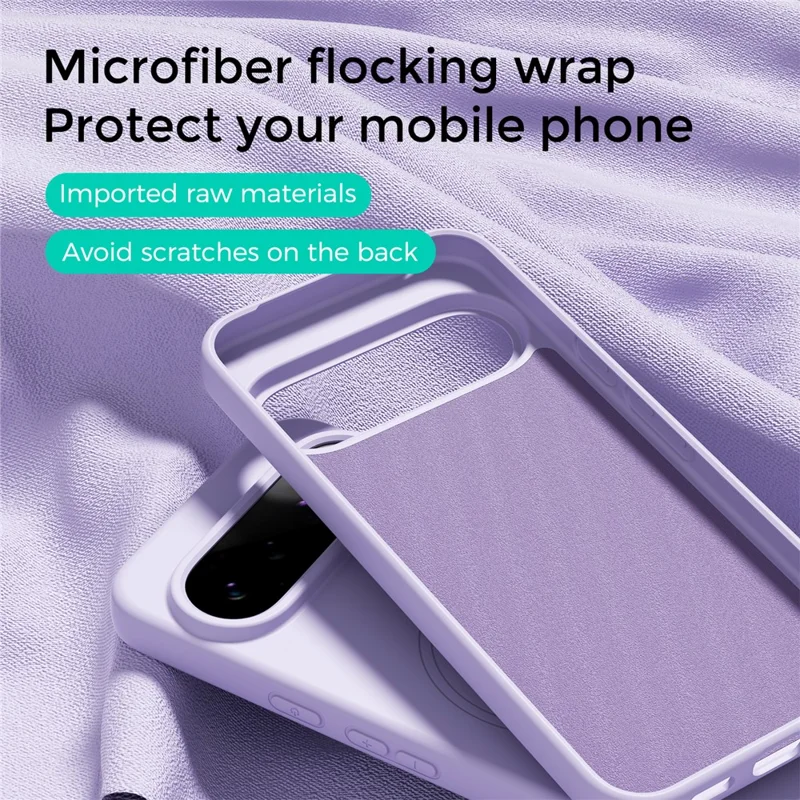 ABEEL Magnetic Case For Google Pixel 11 Skin Touch Liquid Silicone Phone Back Cover - Purple
