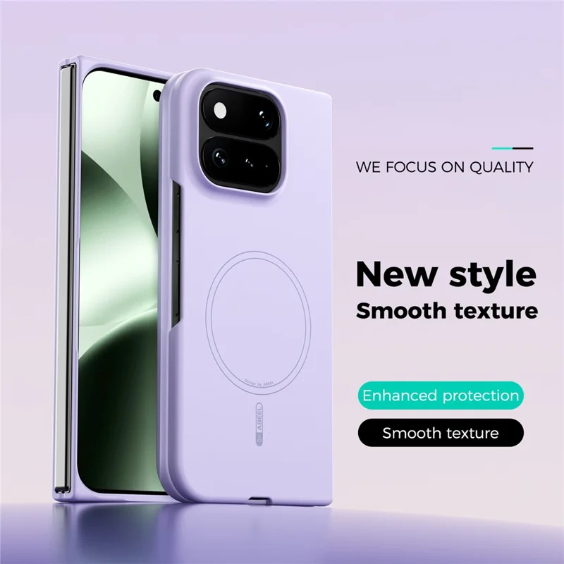 ABEEL Magnetic Case For Google Pixel 11 Pro Fold Skin Touch Liquid Silicone Phone Back Cover - Purple