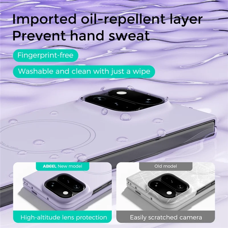 ABEEL Magnetic Case For Google Pixel 11 Pro Fold Skin Touch Liquid Silicone Phone Back Cover - Purple