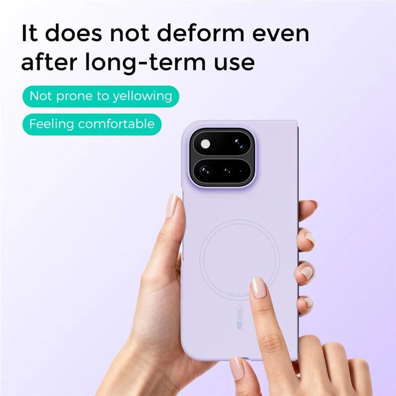ABEEL Magnetic Case For Google Pixel 11 Pro Fold Skin Touch Liquid Silicone Phone Back Cover - Purple