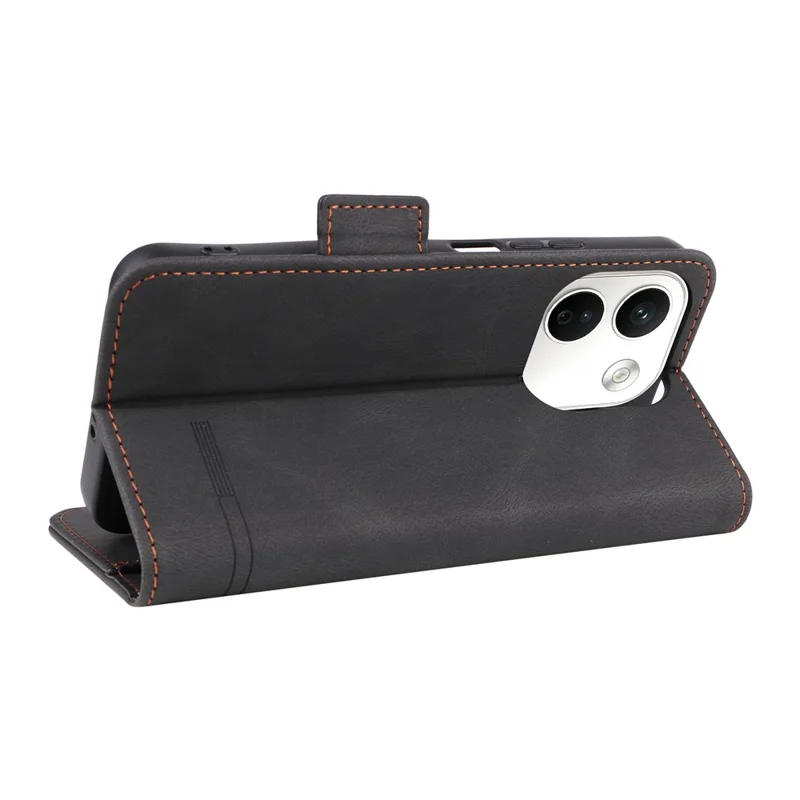 For Xiaomi Redmi Note 17 Pro+ 5G  /  Redmi Note 17 Pro Max 5G Case Leather Wallet Flip Phone Cover with Hardware Decor - Black