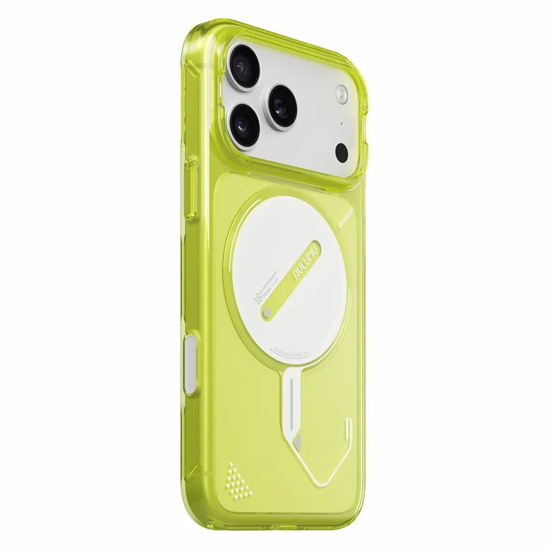 AULUMU for iPhone 18 Pro Max  /  17 Pro Max Magnetic Case Shockproof PC IML Luminous Phone Cover - Yellow Lemon
