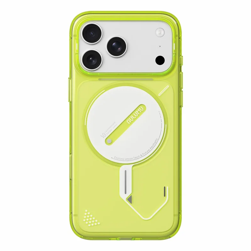 AULUMU for iPhone 18 Pro Max  /  17 Pro Max Magnetic Case Shockproof PC IML Luminous Phone Cover - Yellow Lemon