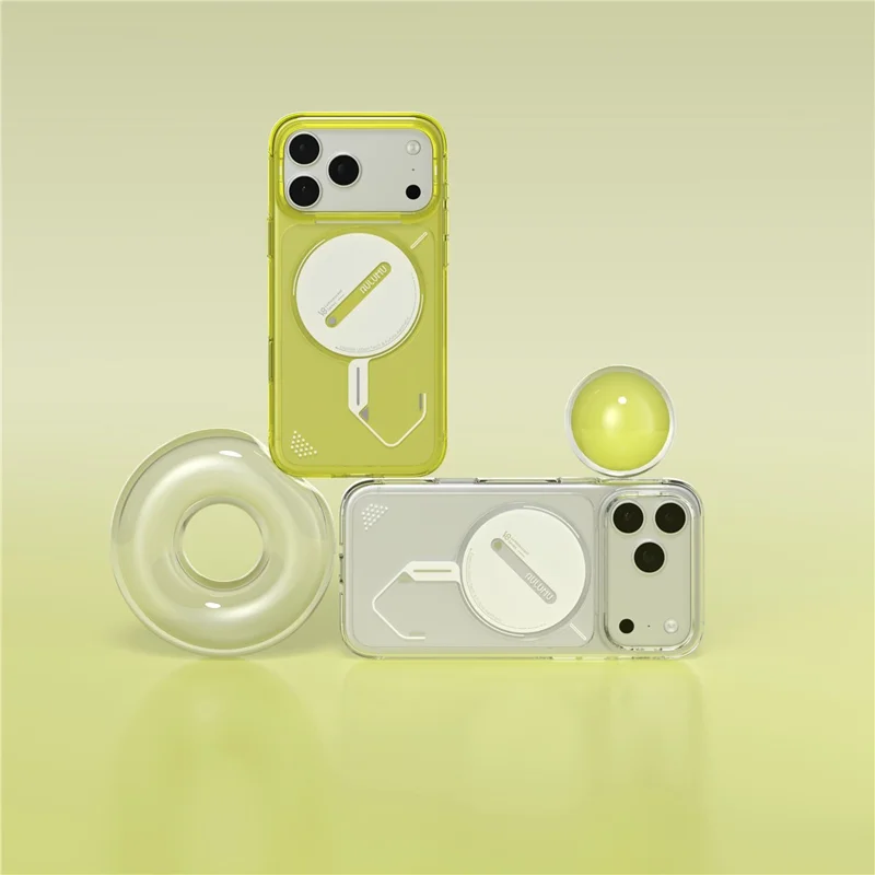 AULUMU for iPhone 18 Pro Max  /  17 Pro Max Magnetic Case Shockproof PC IML Luminous Phone Cover - Yellow Lemon