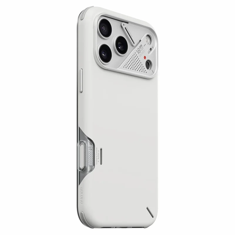 AULUMU For iPhone 18 Pro / 17 Pro Shockproof Case PC + TPU Phone Cover with Aluminum Alloy Camera Frame - White