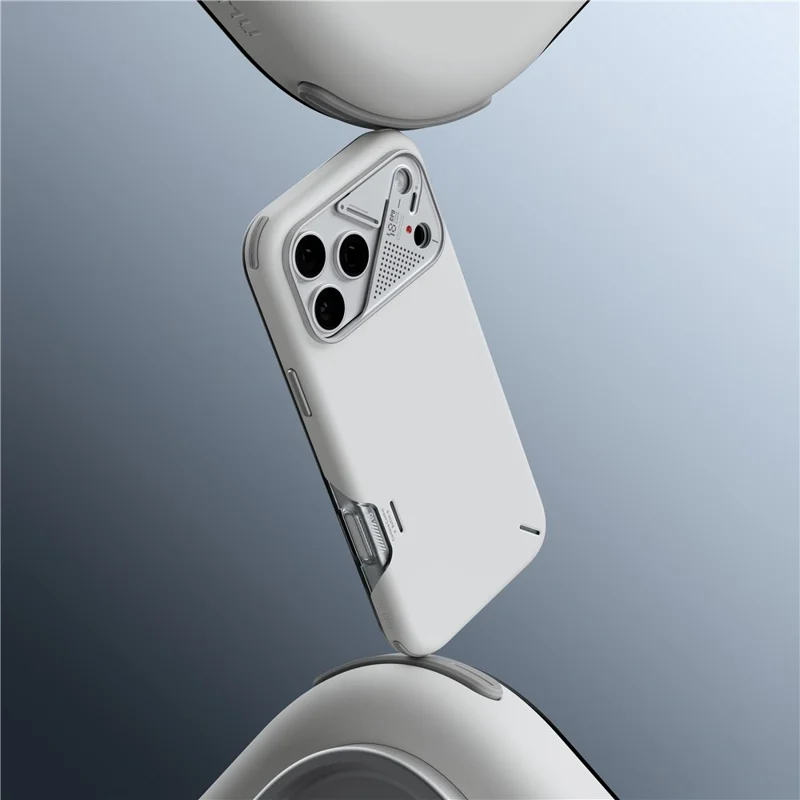 AULUMU For iPhone 18 Pro / 17 Pro Shockproof Case PC + TPU Phone Cover with Aluminum Alloy Camera Frame - White
