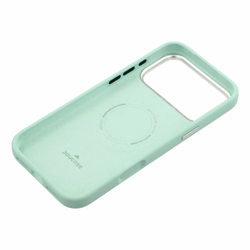 JAUCASE For iPhone 18 Pro / 17 Pro Case Compatible with MagSafe Metal Camera Frame Liquid Silicone Phone Cover - Green