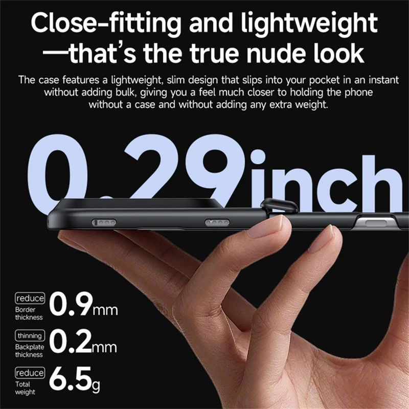 For iPhone Fold Case met Privacy Screen Protector Harde PC Skin-touch Telefoonhoes - Zwart