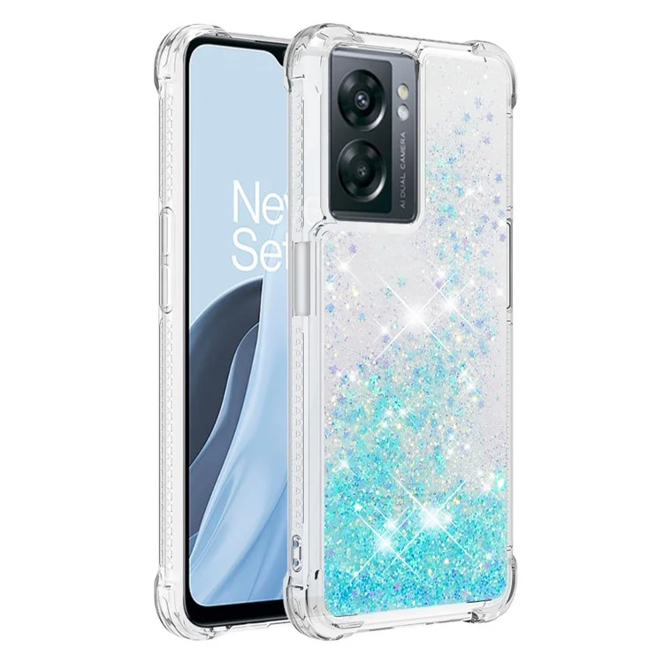 YB Quicksand Series-1 Para OnePlus Nord N300 5G / Oppo A57 (2022) 5G / A77 5G / Realme Q5i / Narzo 50 5G / V23 5G Glitter Glitter Glitters Case Tape TPU Soft TPU - Azul / Pentagrama