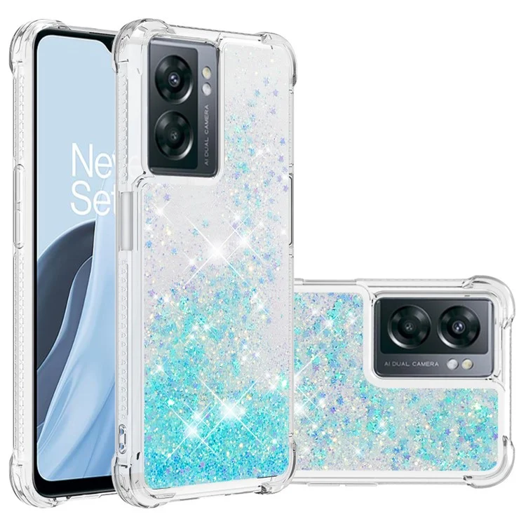 YB Quicksand Series-1 Para OnePlus Nord N300 5G / Oppo A57 (2022) 5G / A77 5G / Realme Q5i / Narzo 50 5G / V23 5G Glitter Glitter Glitters Case Tape TPU Soft TPU - Azul / Pentagrama