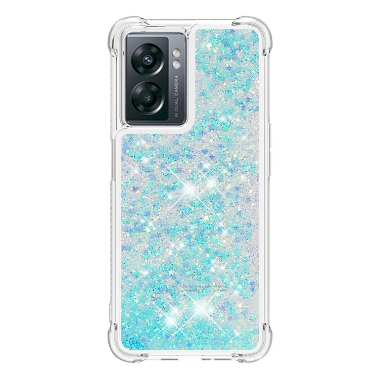 YB Quicksand Series-1 Para OnePlus Nord N300 5G / Oppo A57 (2022) 5G / A77 5G / Realme Q5i / Narzo 50 5G / V23 5G Glitter Glitter Glitters Case Tape TPU Soft TPU - Azul / Pentagrama