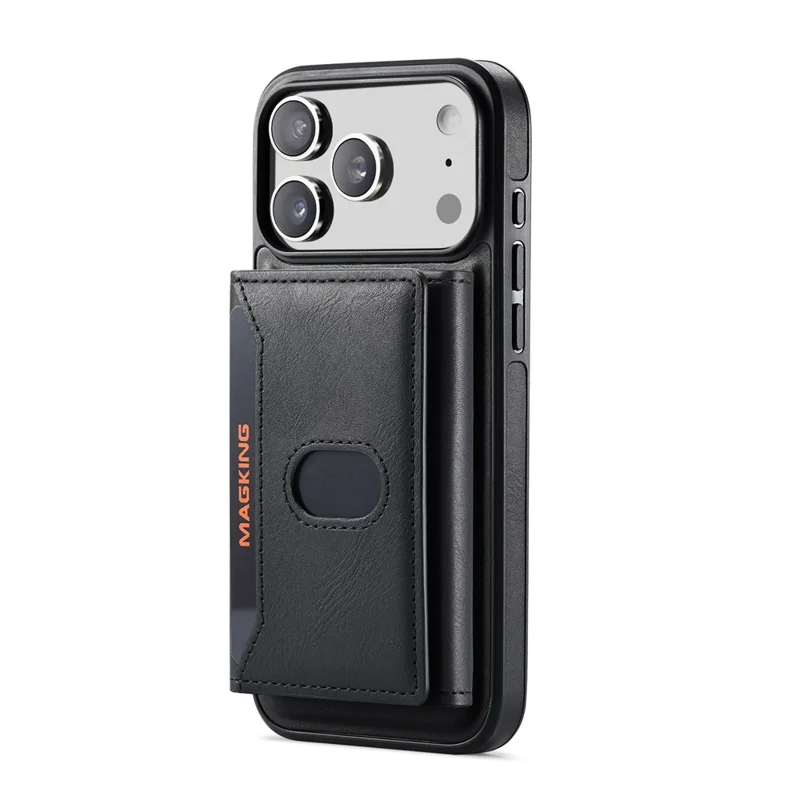 MAGKING K5 for iPhone 18 Pro Max / 17 Pro Max Case RFID Blocking 8 Card Holder PU Leather Phone Back Cover - Black