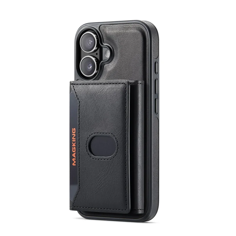 MAGKING K5 for iPhone 18 / 17 Case RFID Blocking 8 Card Holder PU Leather Phone Back Cover - Black - 2