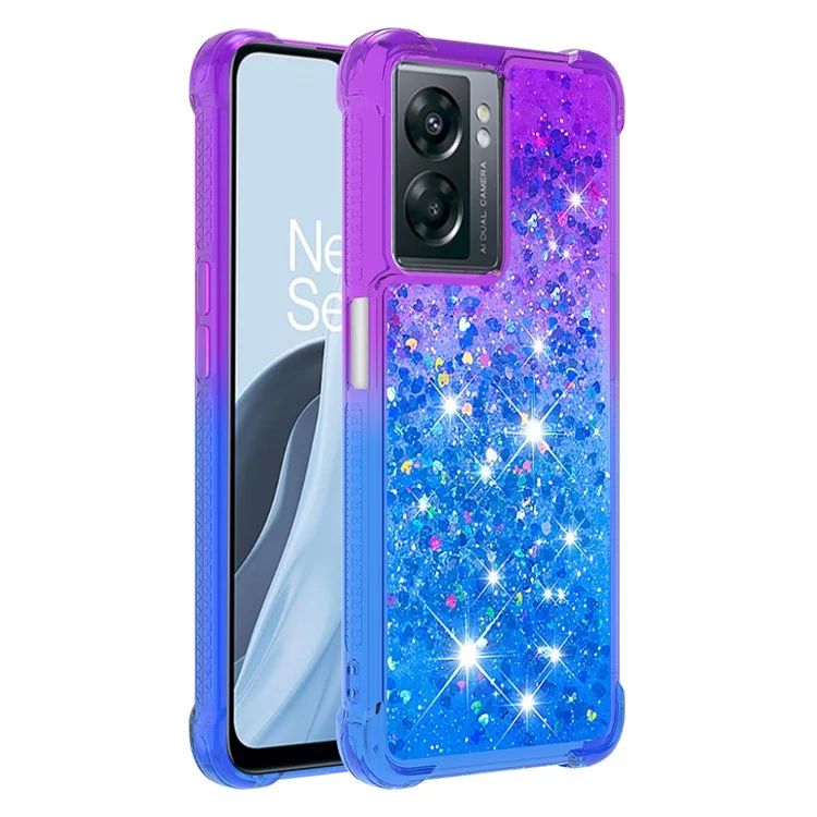 For OnePlus Nord N300 5G / Oppo A57 (2022) 5G / A77 5G / Realme Q5i / Narzo 50 5G / V23 5G TPU Case Gradient Quicksand Back Cover - Purple / Sky Blue