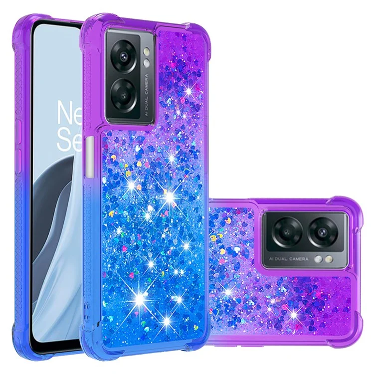 For OnePlus Nord N300 5G / Oppo A57 (2022) 5G / A77 5G / Realme Q5i / Narzo 50 5G / V23 5G TPU Case Gradient Quicksand Back Cover - Purple / Sky Blue
