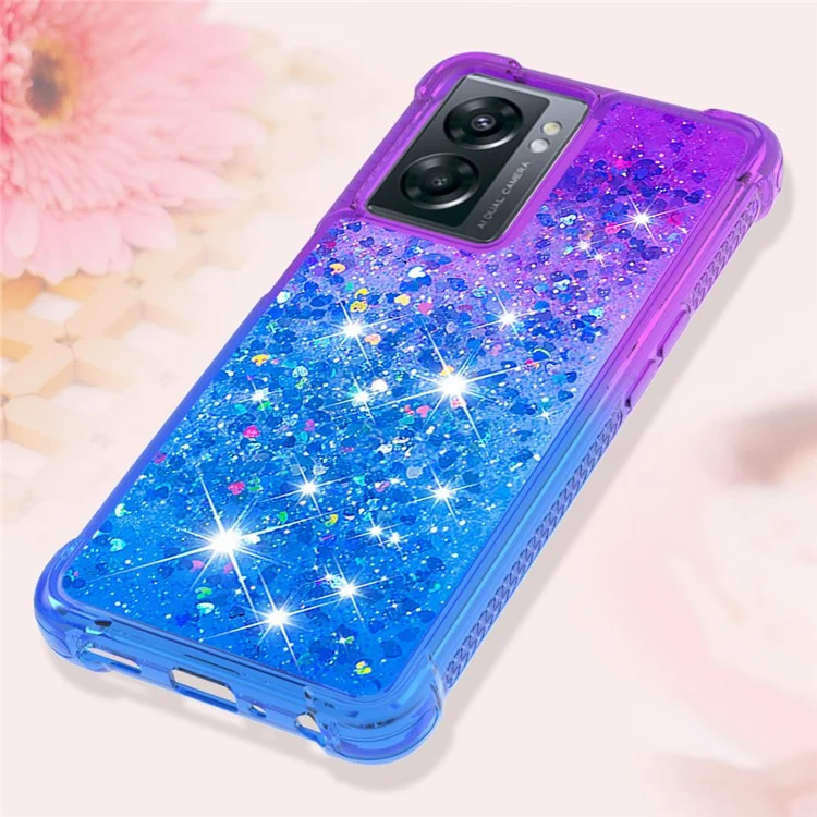 For OnePlus Nord N300 5G / Oppo A57 (2022) 5G / A77 5G / Realme Q5i / Narzo 50 5G / V23 5G TPU Case Gradient Quicksand Back Cover - Purple / Sky Blue