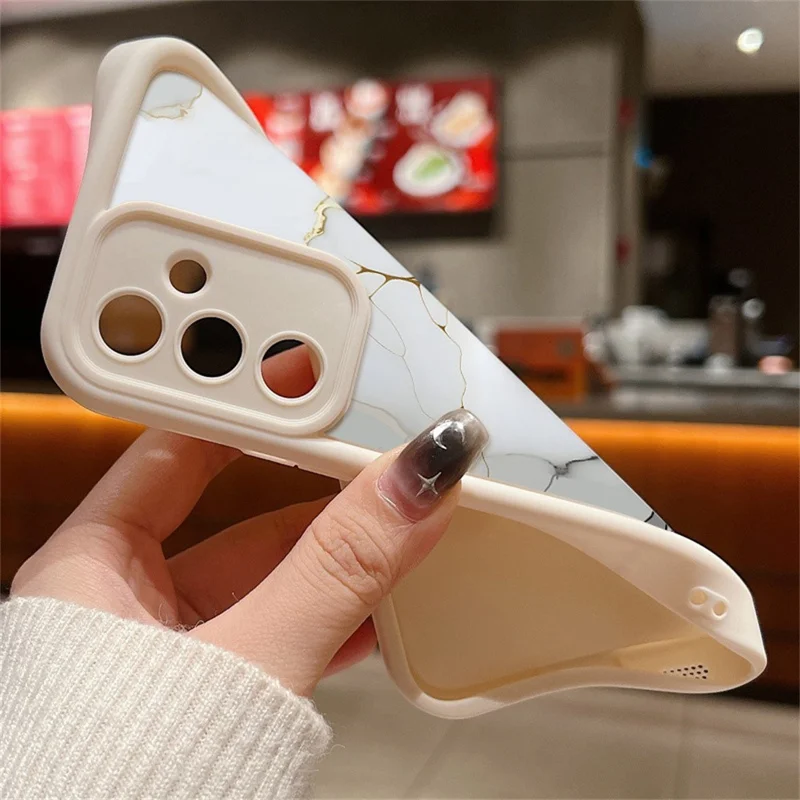TPU Case For Samsung Galaxy A26 5G / A17 5G / A17 4G Marble Pattern Camera Protection Full Coverage Phone Cover - Wine Red