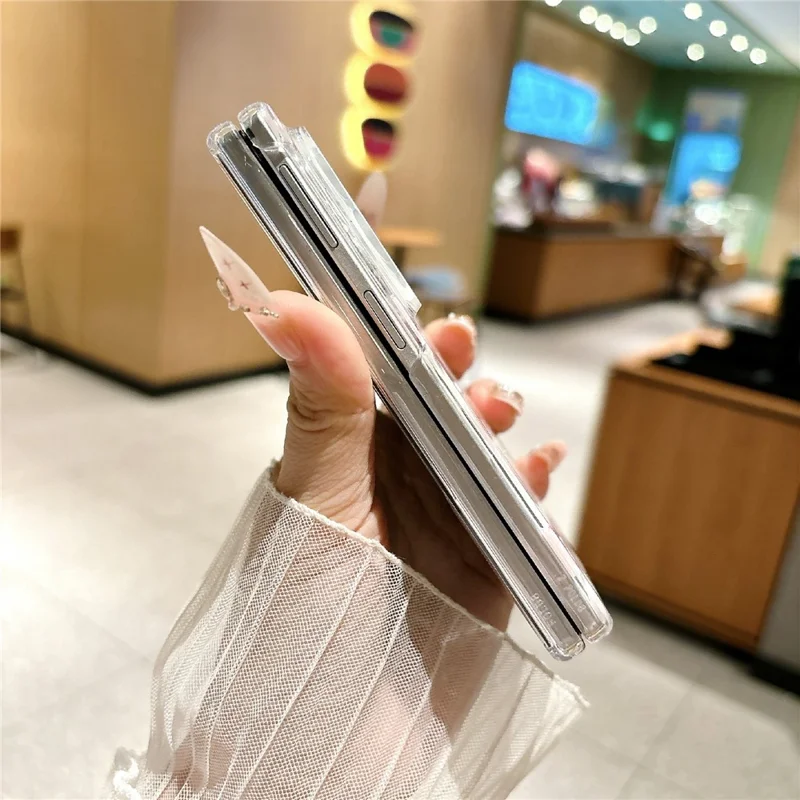 For Samsung Galaxy Z Fold8 Phone Case Shell Texture IML Tulip Pattern Printing PC Hard Cover - Tulip / Bear