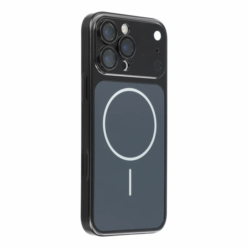 For iPhone 16 Pro Max Case 1.5mm PC Shockproof Phone Cover Built-in Camera Lens Protector - Black