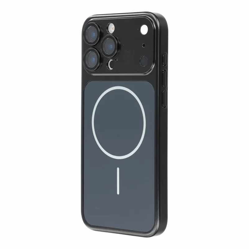 For iPhone 16 Pro Max Case 1.5mm PC Shockproof Phone Cover Built-in Camera Lens Protector - Black