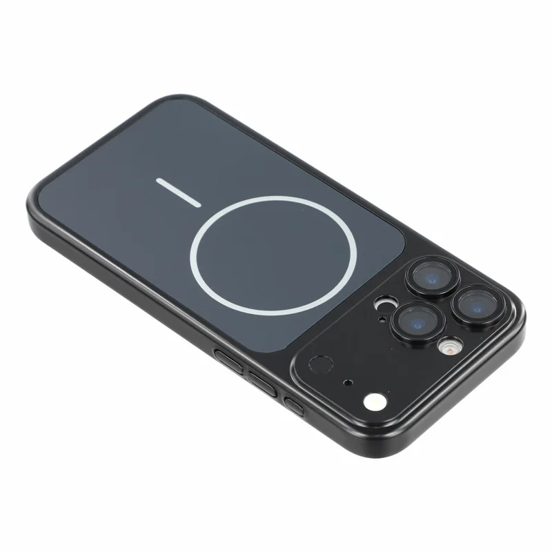 For iPhone 16 Pro Max Case 1.5mm PC Shockproof Phone Cover Built-in Camera Lens Protector - Black
