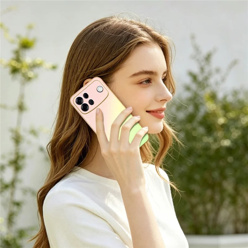 SINGIUZOO For Oppo A7 Pro Max 5G Case Electroplated AG Matte Gradient Color PC + TPU Phone Cover - Pink
