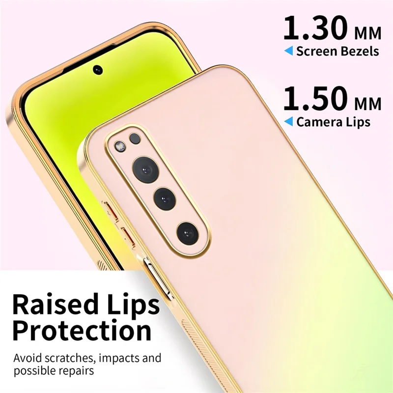 SINGIUZOO For Sony Xperia 5 II Case Electroplated AG Matte Gradient Color PC + TPU Phone Cover - Pink