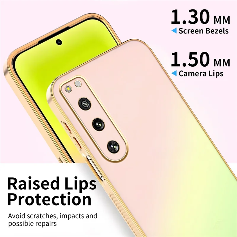 SINGIUZOO For Xperia 5 IV 5G Case Electroplated AG Matte Gradient Color PC + TPU Phone Cover - Pink