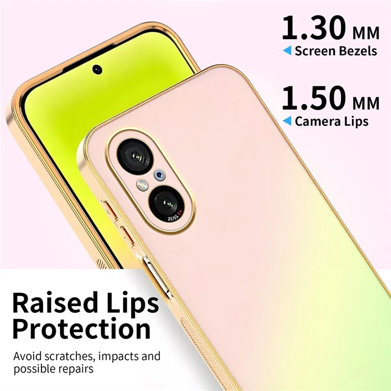 SINGIUZOO For Sony Xperia 5 V Case Electroplated AG Matte Gradient Color PC + TPU Phone Cover - Pink