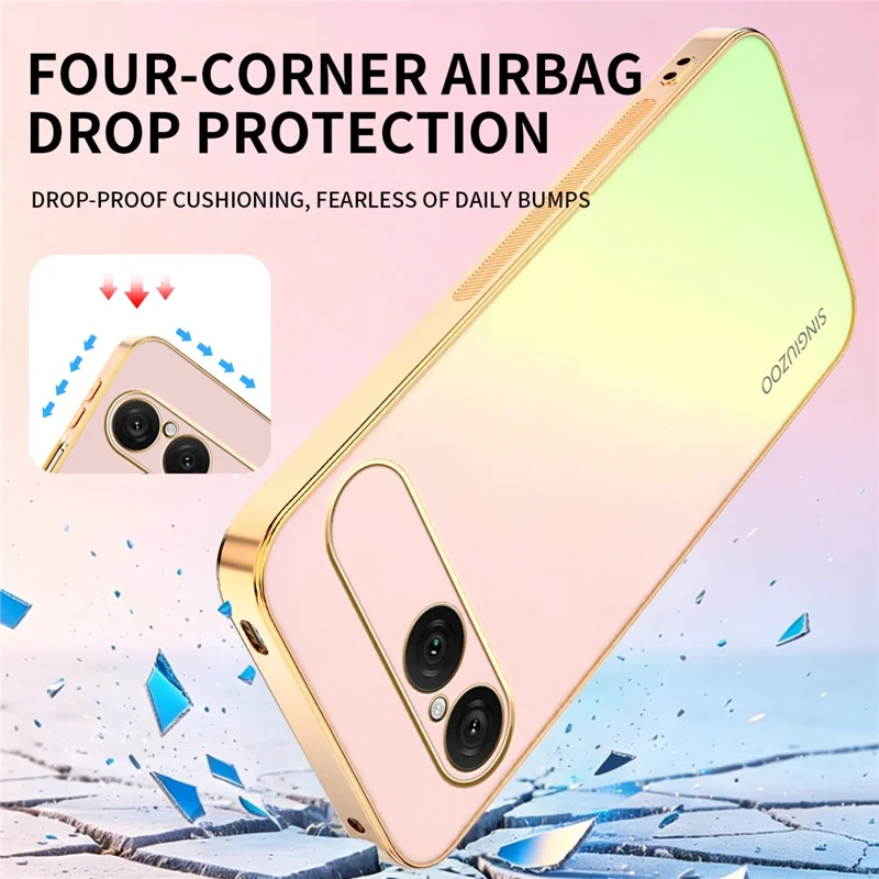 SINGIUZOO For Sony Xperia 10 VII Case Electroplated AG Matte Gradient Color PC + TPU Phone Cover - Pink