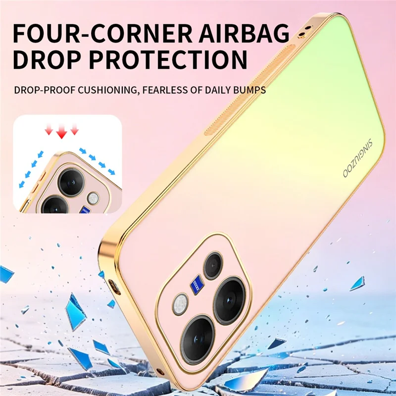 SINGIUZOO For vivo X300 E 5G Case Electroplated AG Matte Gradient Color PC + TPU Phone Cover - Pink