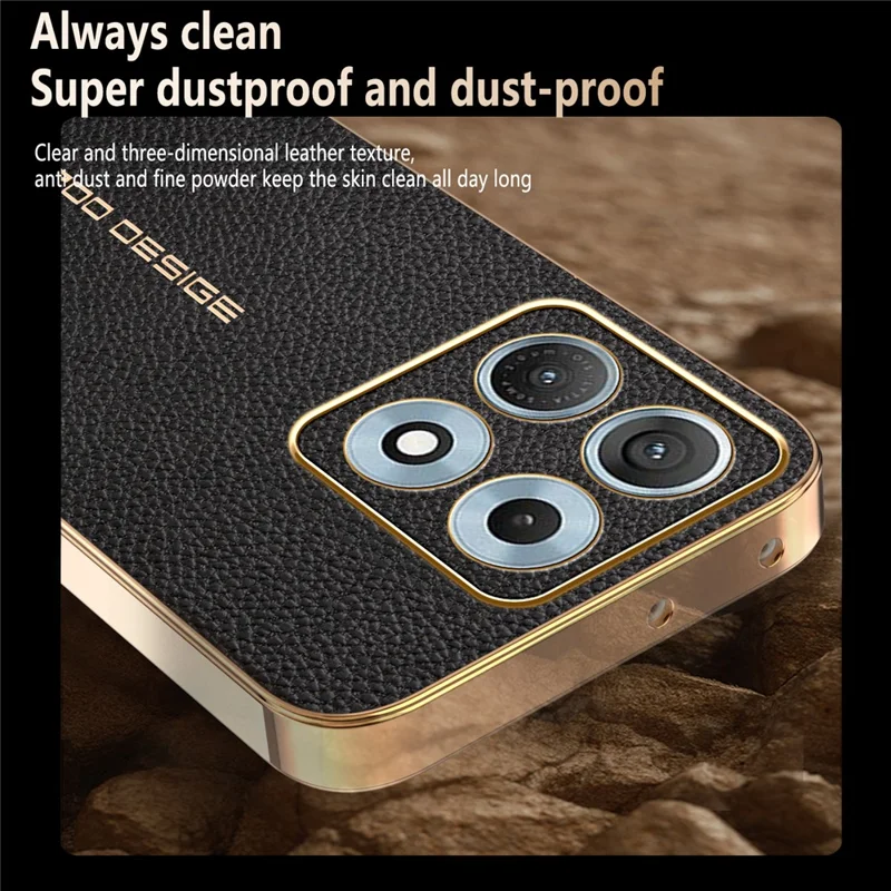For Motorola Edge 70 Max 5G Case Anti Scratch Litchi Texture TPU Leather PU Phone Back Cover - Black