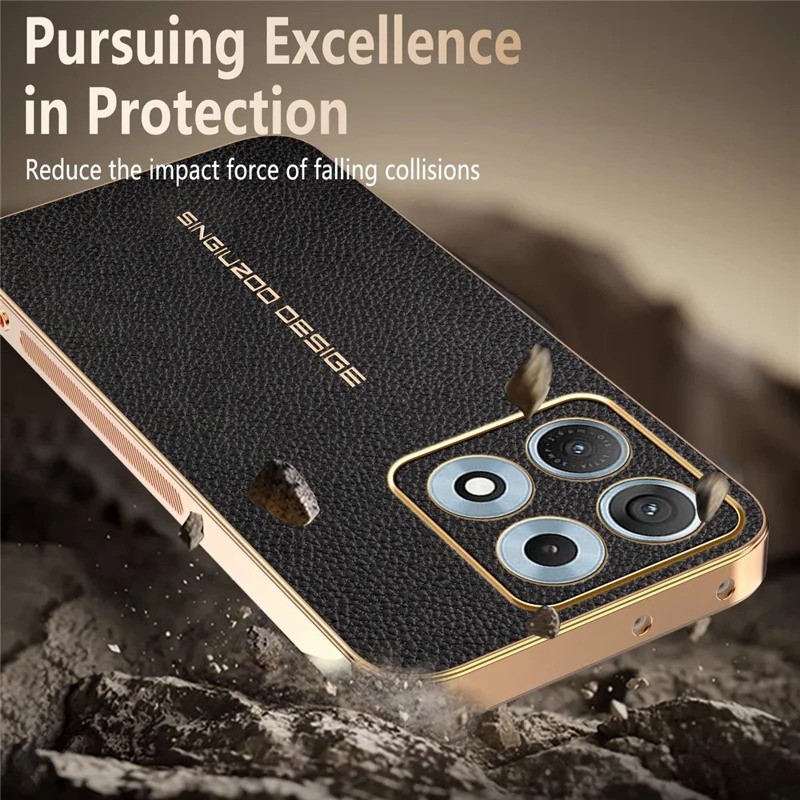 For Motorola Edge 70 Max 5G Case Anti Scratch Litchi Texture TPU Leather PU Phone Back Cover - Black