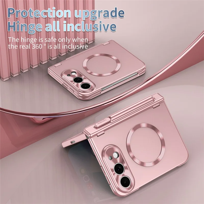 Voor iPhone Fold Magnetische Hoes Harde PC-telefoonhoes - Roze Goud