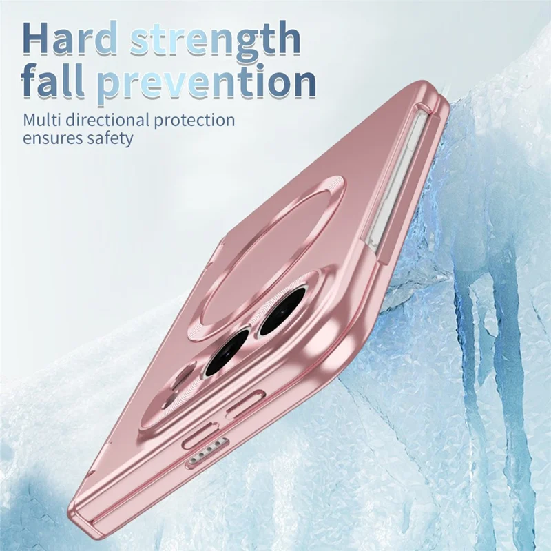 Voor iPhone Fold Magnetische Hoes Harde PC-telefoonhoes - Roze Goud