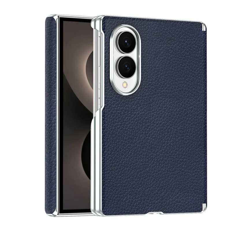 For Samsung Galaxy Z Fold8 Magnetic Case Dual-Hinge Litchi Texture Leather Phone Cover - Sapphire