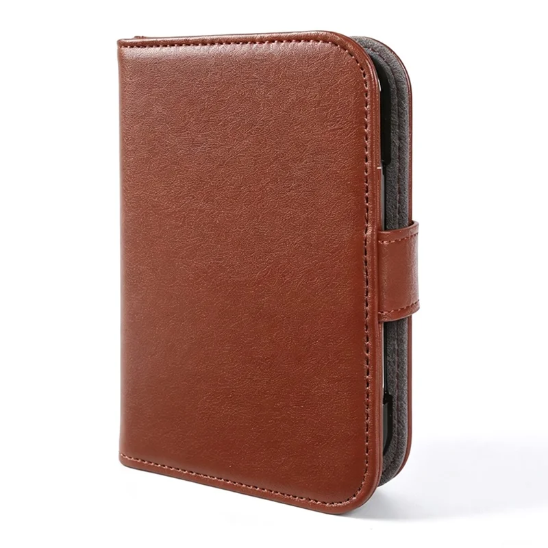 Voor iPhone Fold Case Echt Gespleten Leer Telefoonhoesje met Portemonnee Stand - Lichtbruin