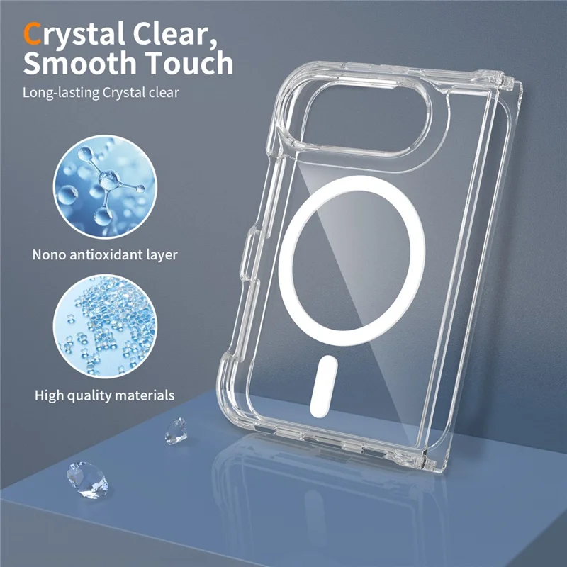 Étui magnétique pour iPhone Fold 2,0 mm, résistant aux rayures, en TPU + PC, transparent