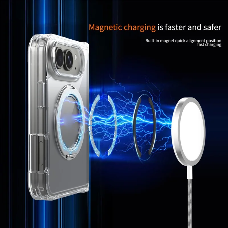 Étui magnétique pour iPhone Fold 2,0 mm Résistant aux rayures TPU + PC - Transparent