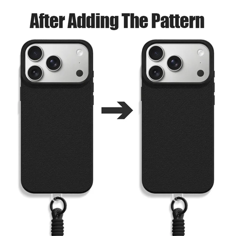 For iPhone 18 Pro / 17 Pro Case with Wrist Strap Large Camera Cutout Litchi Texture PU Leather PC Phone Cover - Black