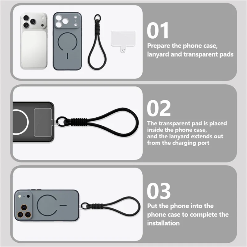 For iPhone 18 Pro / 17 Pro Magnetic Case with Wrist Strap Precise Camera Cutout PC TPU Phone Cover - Black