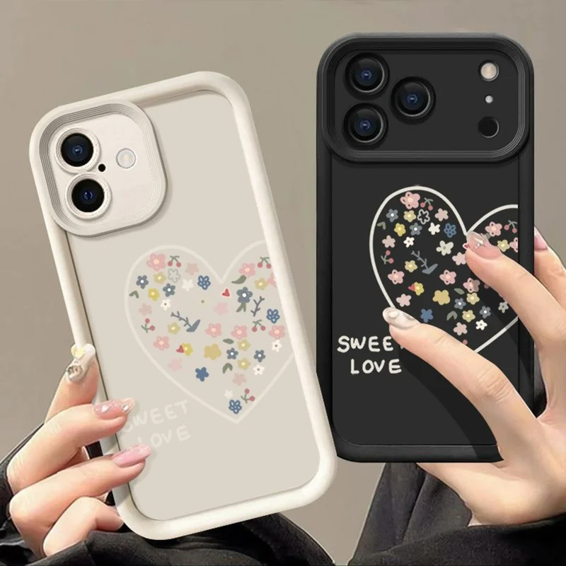 For iPhone 18 Pro / 17 Pro Case Sweet Love Heart Pattern Precise Camera Protection TPU Phone Cover - B005B2