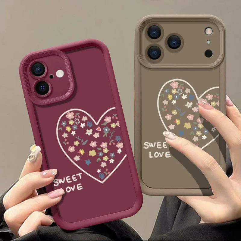 For iPhone 18 Pro / 17 Pro Case Sweet Love Heart Pattern Precise Camera Protection TPU Phone Cover - B005B2