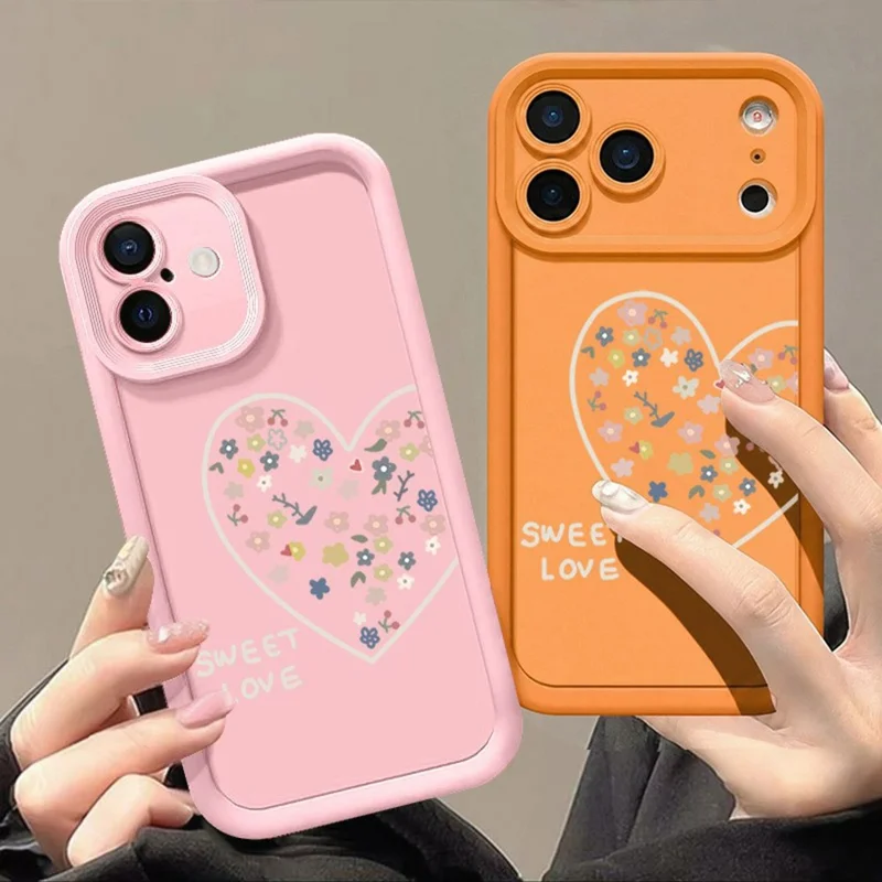 For iPhone 18 Pro / 17 Pro Case Sweet Love Heart Pattern Precise Camera Protection TPU Phone Cover - B005B2