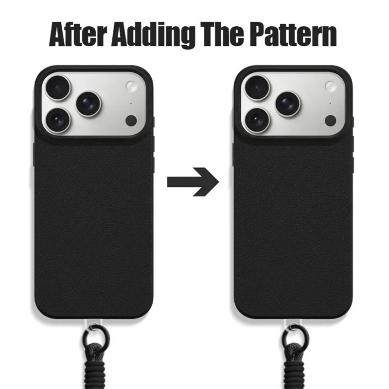 For iPhone 18 Pro Max / 17 Pro Max Case with Wrist Strap Large Camera Cutout Litchi Texture PU Leather PC Phone Cover - Black