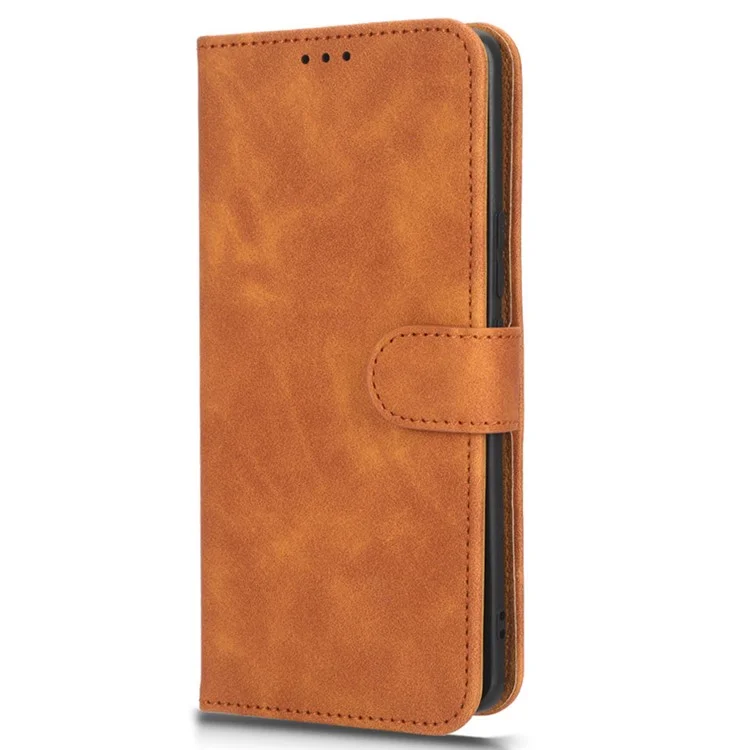 Para Honra 80 Pro 5G Protetor de Telefone Telefônico Multifuncional Stand Flip Skin-touch Feeling Phone Case PU Leather+TPU Cover - Castanho