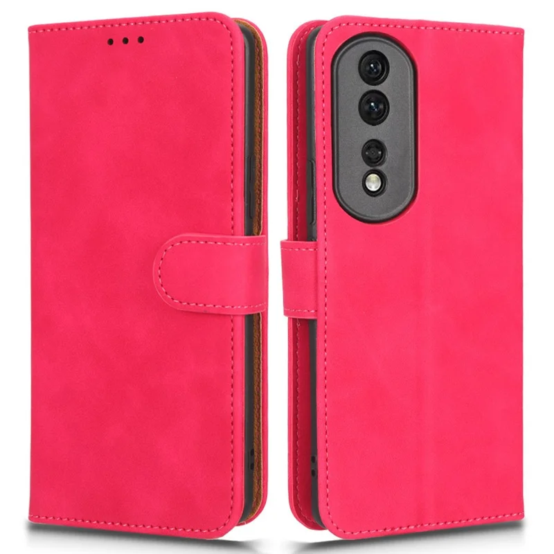 For Honor 80 Pro 5G Phone Protector Multifunction Wallet Stand Flip Skin-touch Feeling Phone Case PU Leather+TPU Cover - Rose